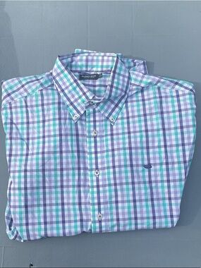 Southern Marsh Men's Blue & Teal Plaid Button-Down Shirt